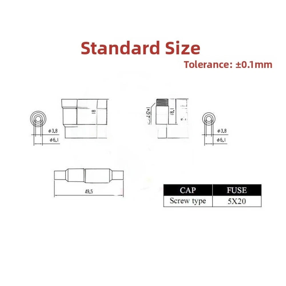 Fuse Holder 5x20mm Screw Type Terminal Socket - 1000 pcs, Black Housing