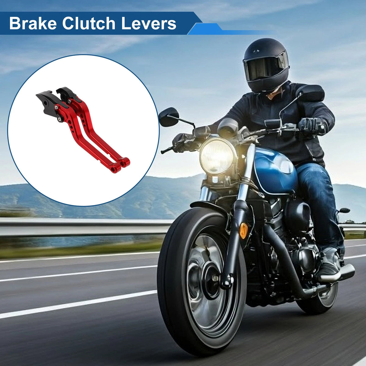 Set of 2 Adjustable Brake Clutch Levers for Honda RC51 (2000–2006) Red