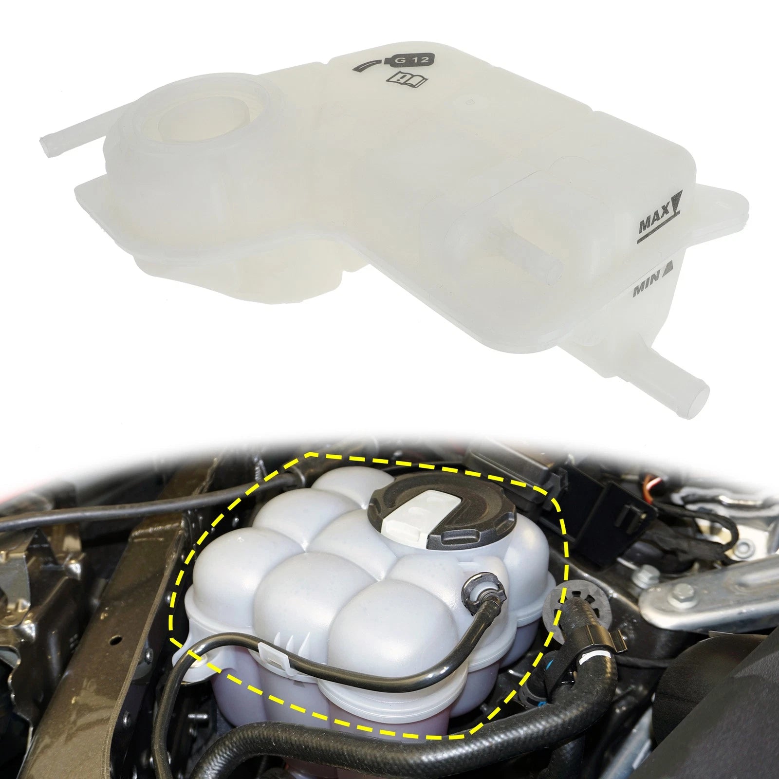 Coolant Radiator Reservoir Tank with Sensor for Audi A4 A5 (2009–2019)