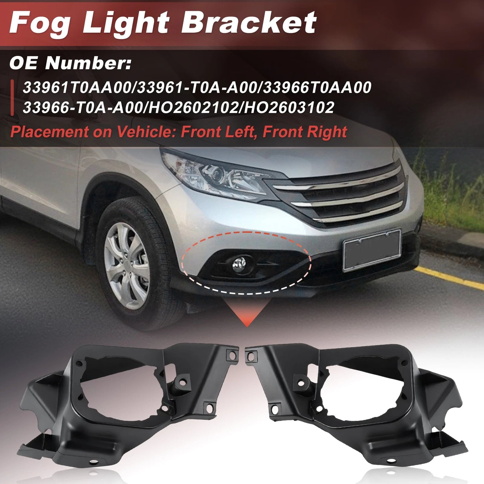 Fog Light Bracket Replacement for Honda CR-V 2012–2014 Driver Passenger Side