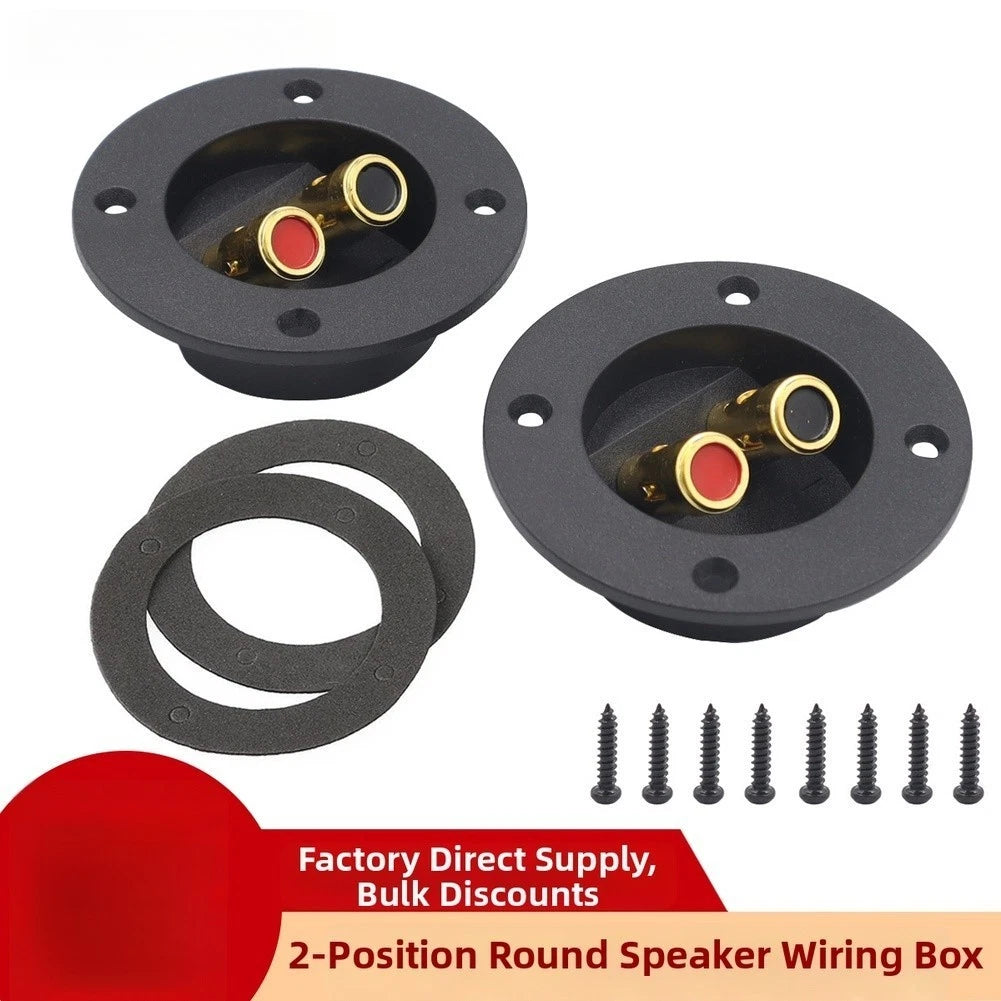 24 PCS Gold Plated Car Audio Speaker Terminal Round Connector Push Type