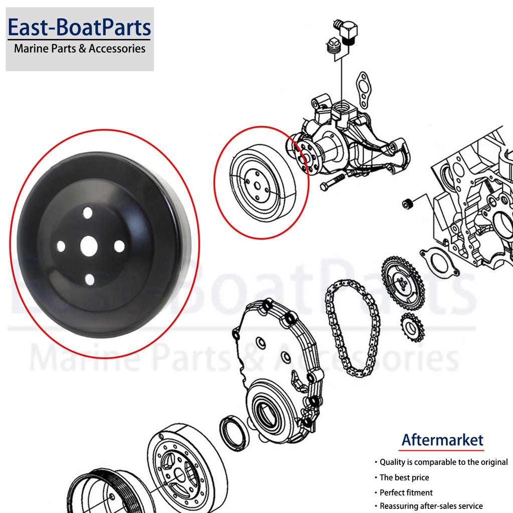 Water Pump Pulley for Mercruiser 350 357 377 383 454 502 (807729T)