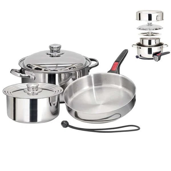 7 Pc Stainless Steel Nesting Cookware for Induction (Magma A10-362-Ind)