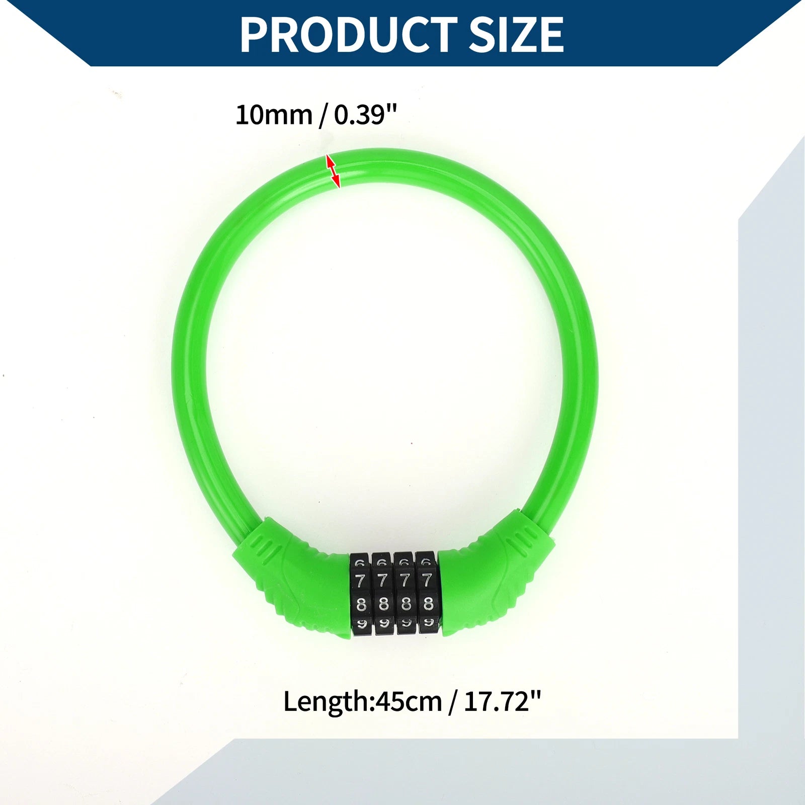 Bicycle Lock Ring Anti-Theft 4 Digit Resettable Mini Lock Green