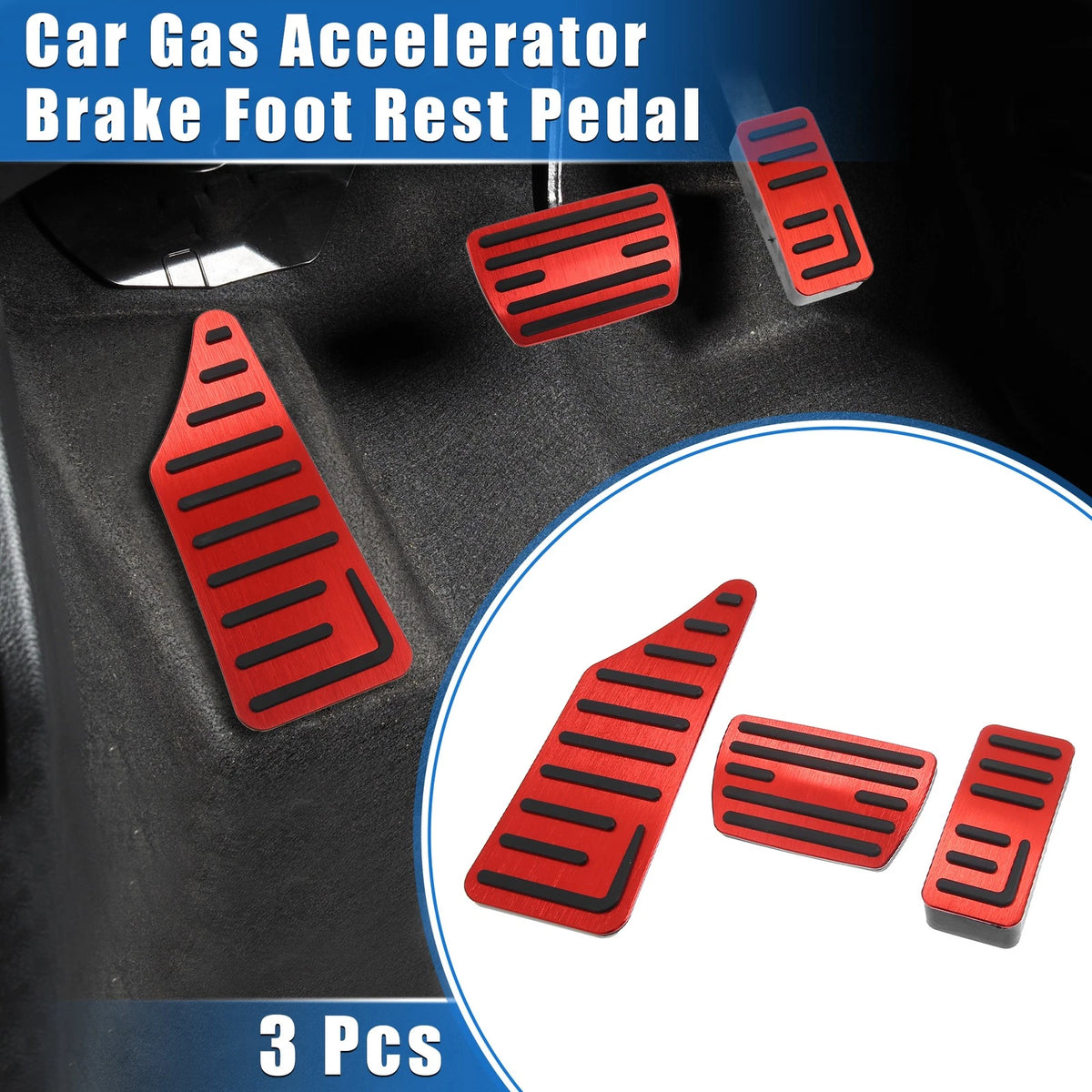 3 Piece Gas Accelerator Brake Pedal Cover Set for Honda HR-V (2021–2023)