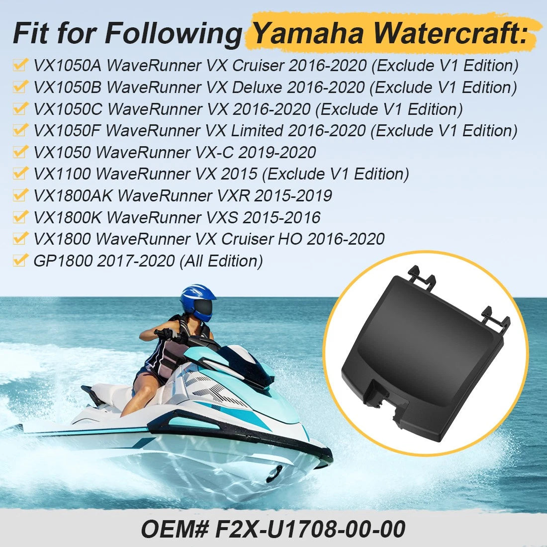 Glove Box Lid Hatch for Yamaha GP1800 R VXS VXR VX-C VX Cruiser (2017–2023)