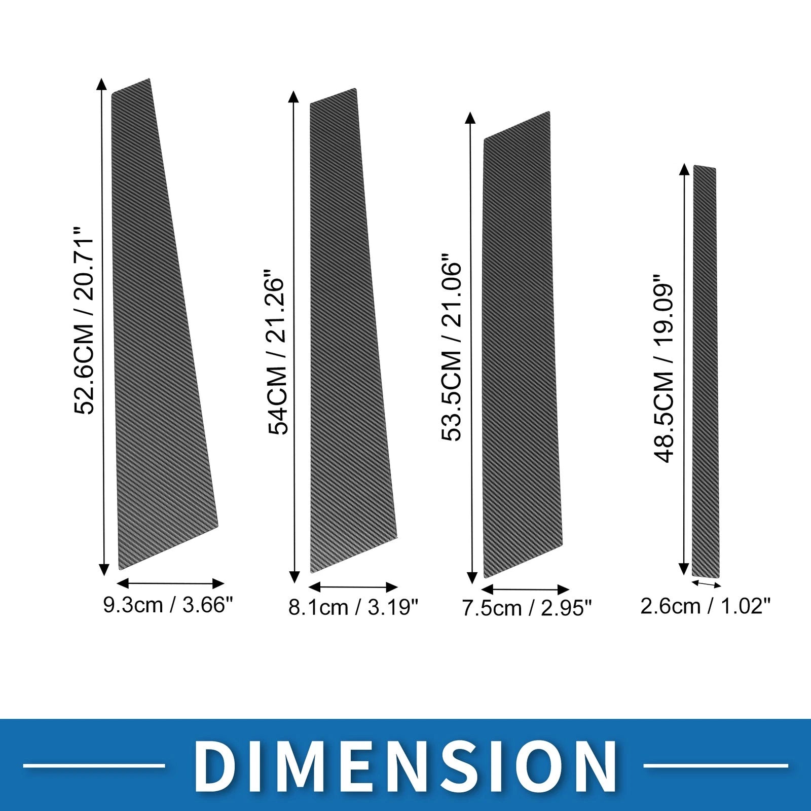 8 Pcs Door Pillar Window Trim Replacement for BMW X5 (1999–2006)