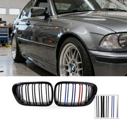 Gloss Black Dual Line M Style Grille for BMW 3 E46 M3 Coupe (1998–2002)