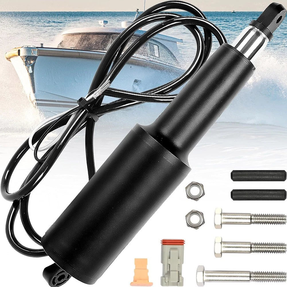 Boat Trim Tab Actuator with 225 Inch Str and 516 Inch Hardware Kit