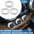 3PCS AC Switch Knob Cover Ring for Jeep Wrangler JK JKU (2011–2018)