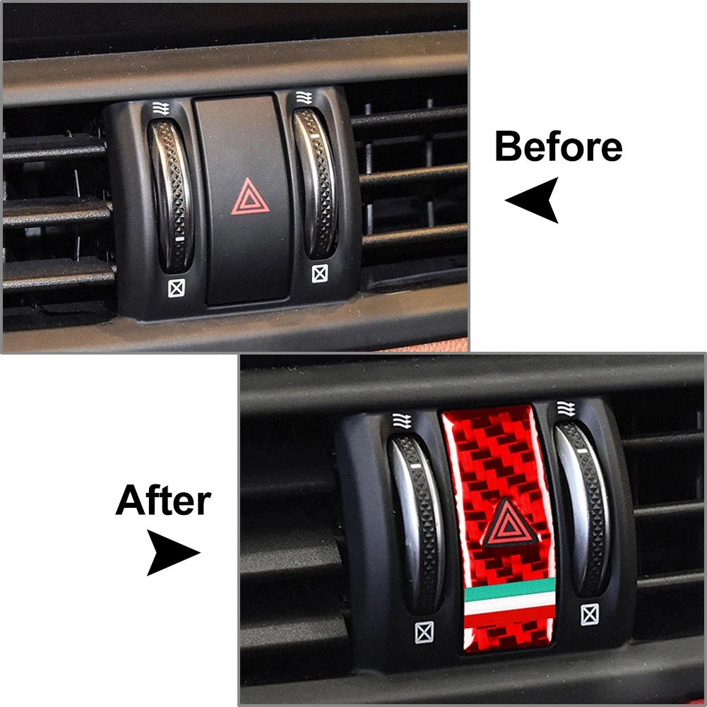 Double Flash Warning Light Panel Cover Trim for Alfa Romeo Giulia (2017–2021)