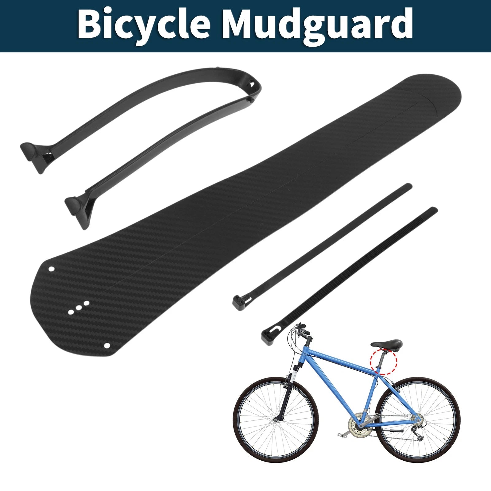Rear Mudguard Fender Replacement for MTB Road Bike 17.72 Inch (Set)