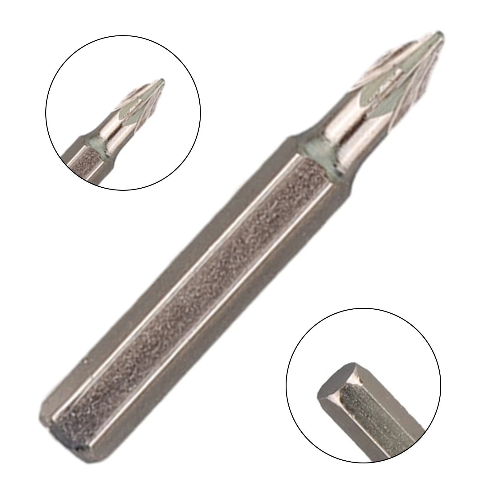 Set of 4 Silver Screwdriver Bits for Electric Screwdriver Assembly