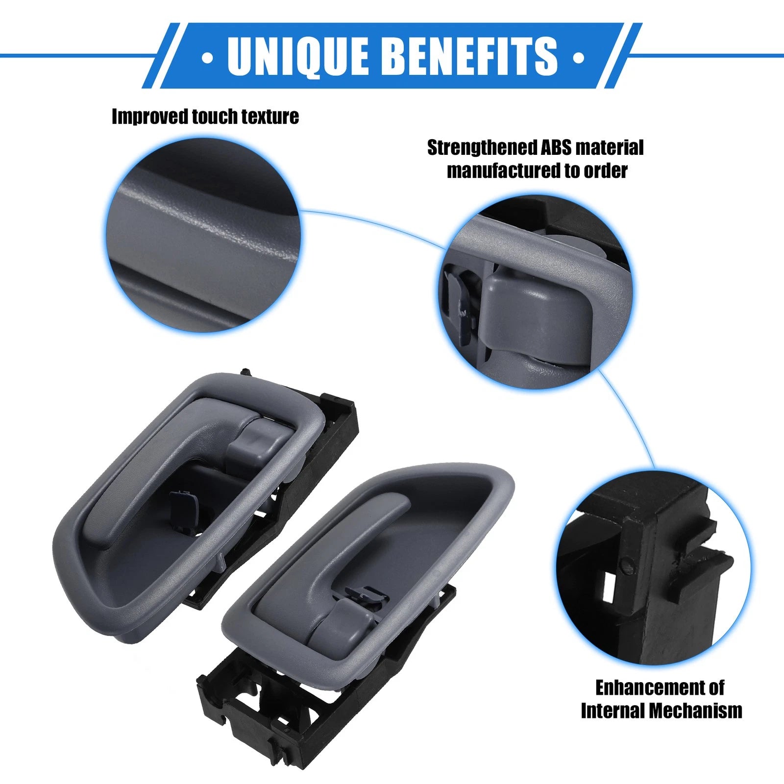 2 Pcs Interior Door Handle Replacement for Toyota Sequoia (2004–2007) Gray