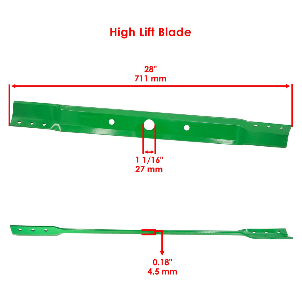 High Lift Blade 28 Inch Circle Hole Deck for Snapper Simplicity (2000–2010)