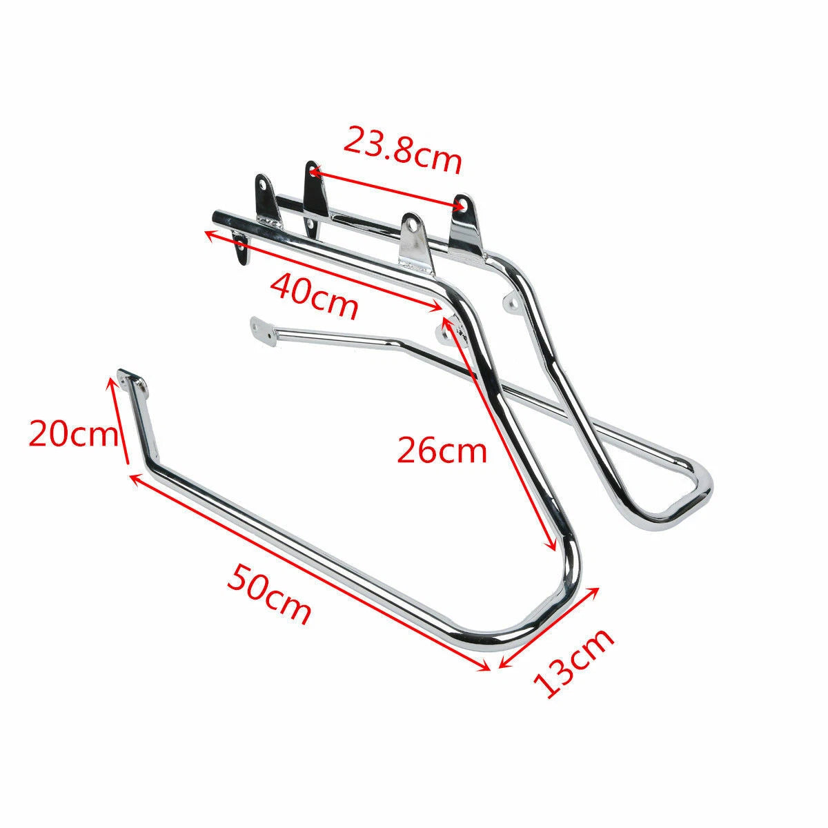 5" Stretched Saddle Bags & Chrome Softail Conversion Bracket for Harley Fatboy