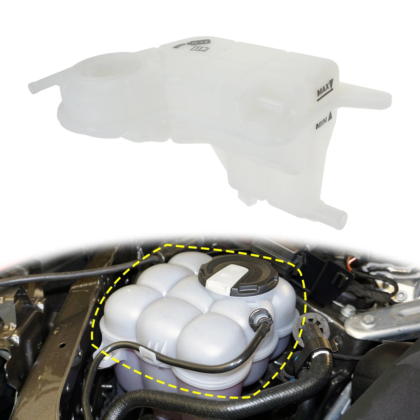 Coolant Radiator Reservoir Tank w Sensor for Audi A6 Quattro (2012–2018)