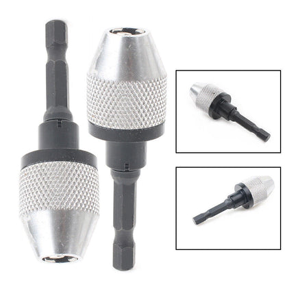 1/4'' Hex Shank Keyless Drill Bit Chuck Adapter Converter 1.2-7.0mm