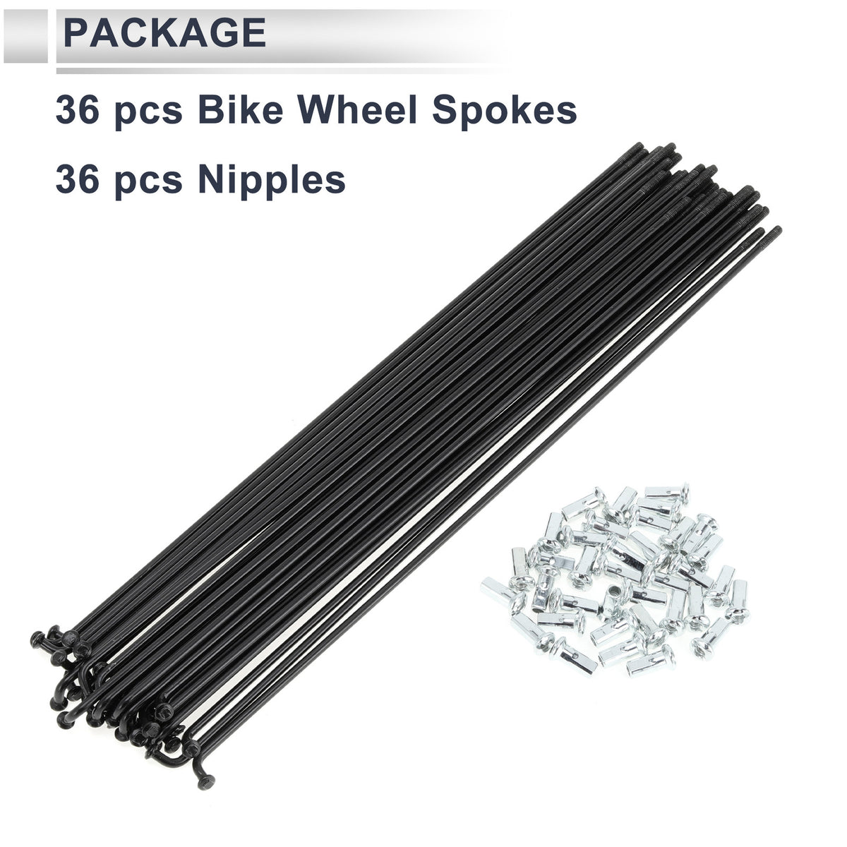 Bicycle Spokes Nipple Set 12G 237mm Carbon Steel for Universal Use (All)