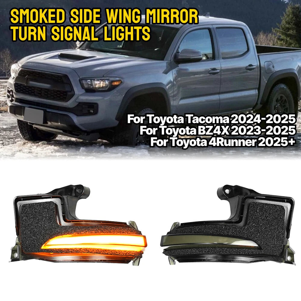 Smoked LED Side Mirror Turn Signal Light for Toyota Tacoma (2024–2025) 4Runner (2025)
