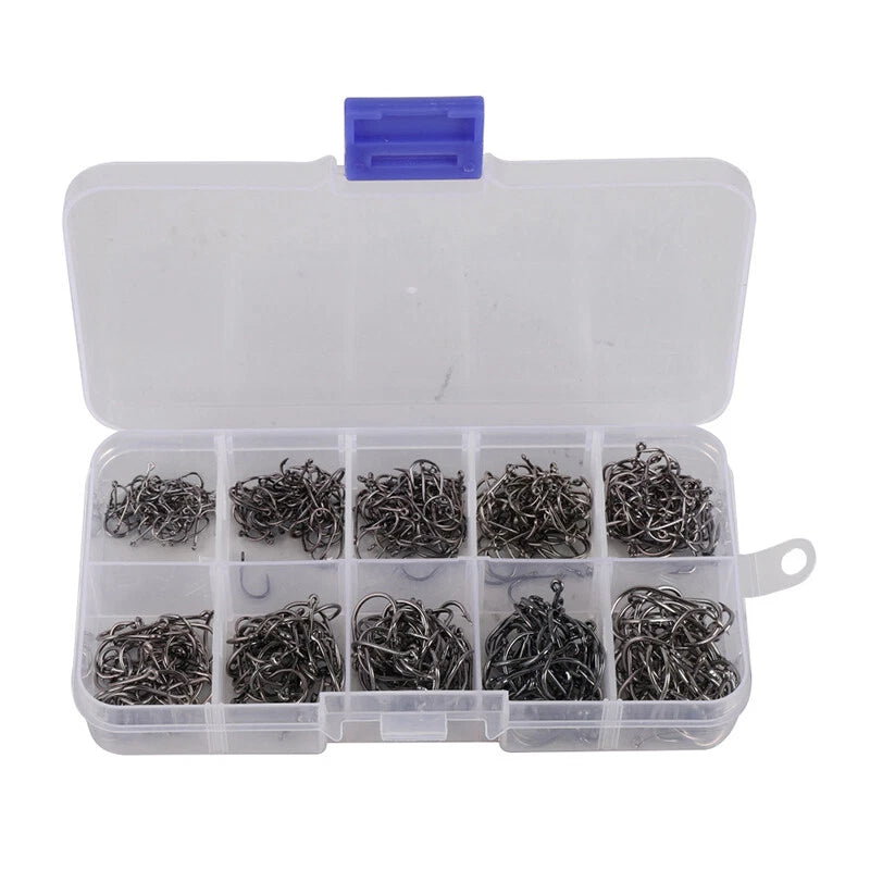 500 Pcs Carbon Steel Barbed Carp Hooks for Fishing