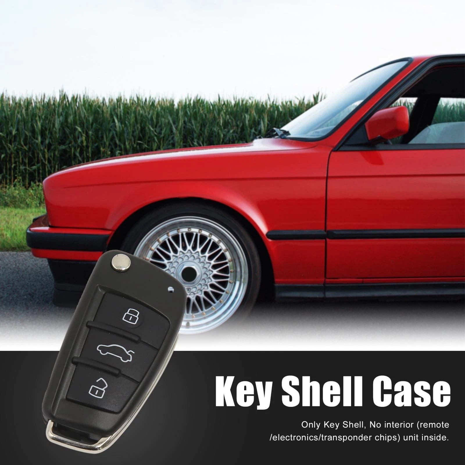 Replacement Key Fob Shell Case for Audi A3 A4 A6 Q7 TT 3 Button (OEM)