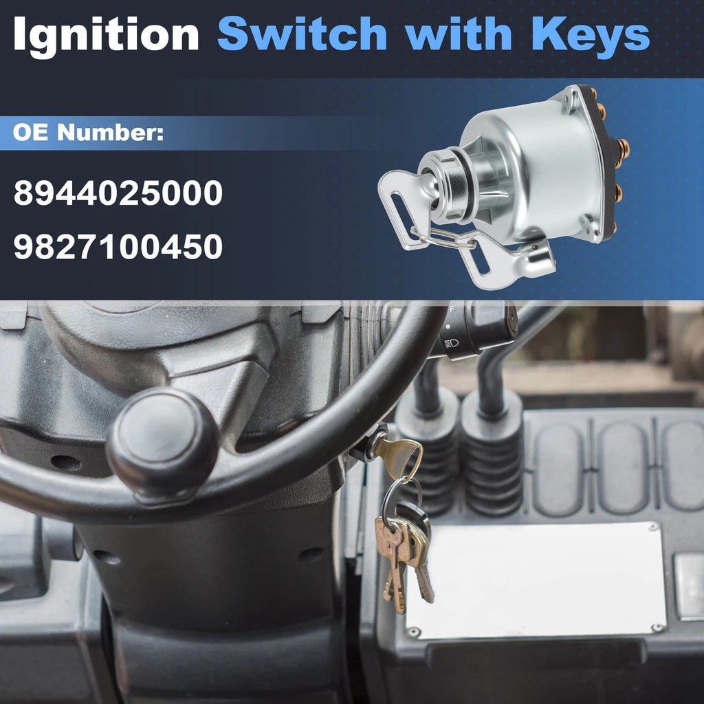 Ignition Switch 6 Terminal 4 Position with Key for Isuzu Forklift (Diesel)