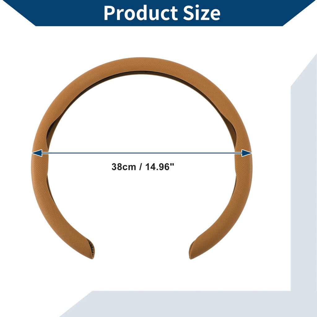 Steering Wheel Cover for Car (14.96", Brown)