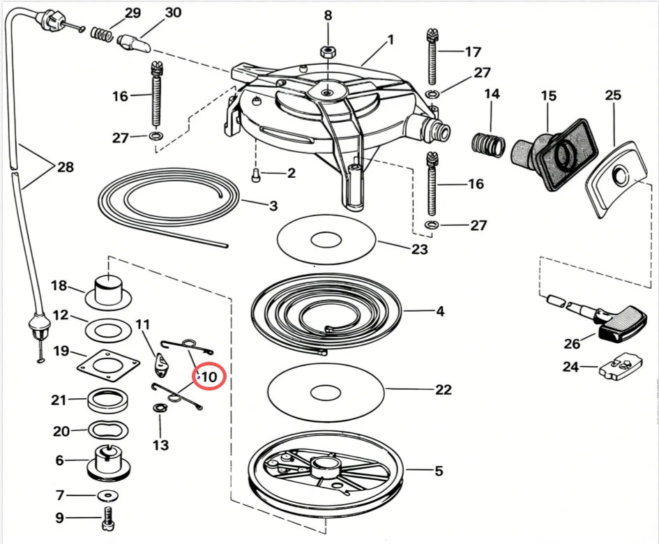 Spring Plate to Pawl for Johnson Evinrude (330527, 0330527, 765592, 0765592, 93-08665)