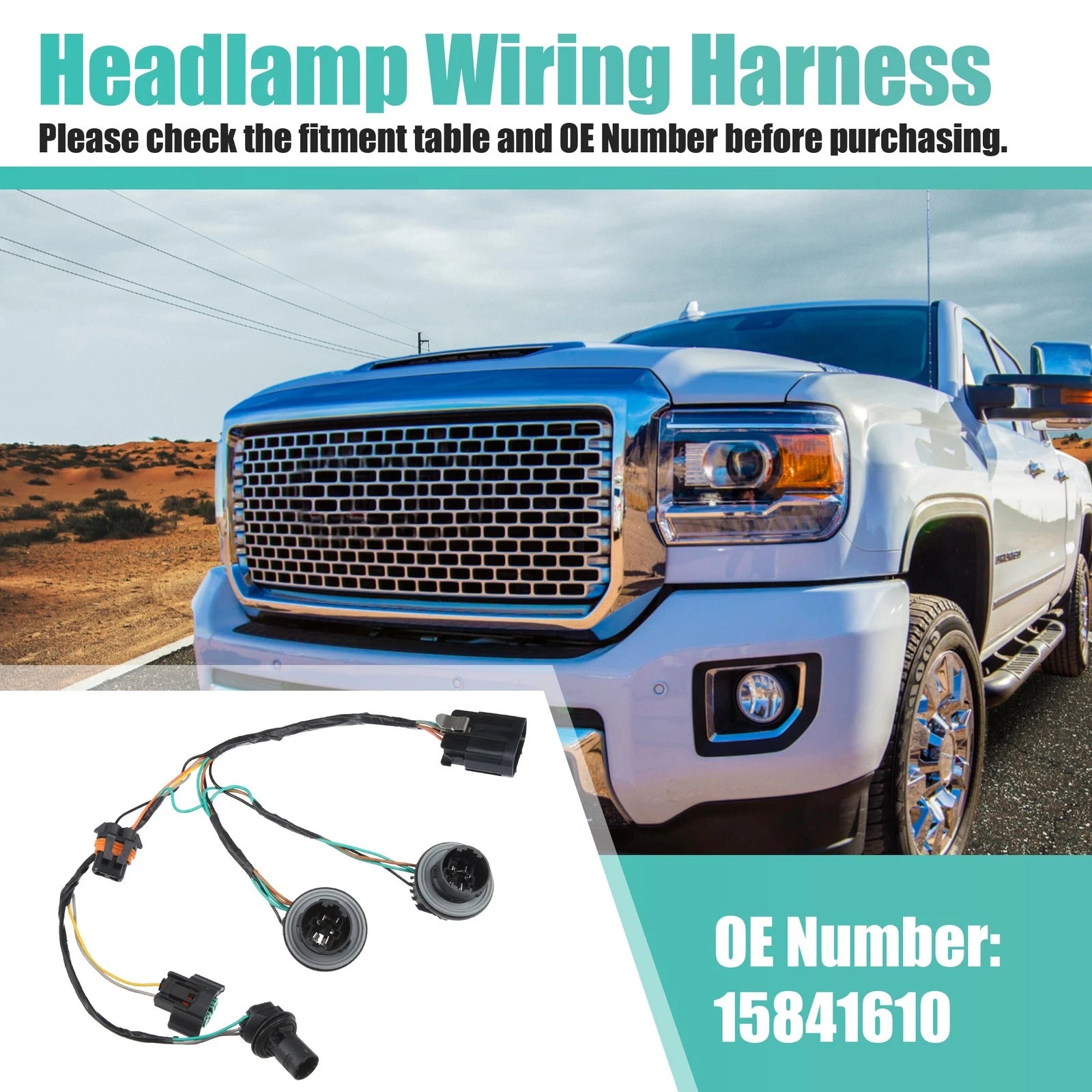 Headlamp Wire Harness for GMC Sierra and Chevrolet Silverado (2007–2014)