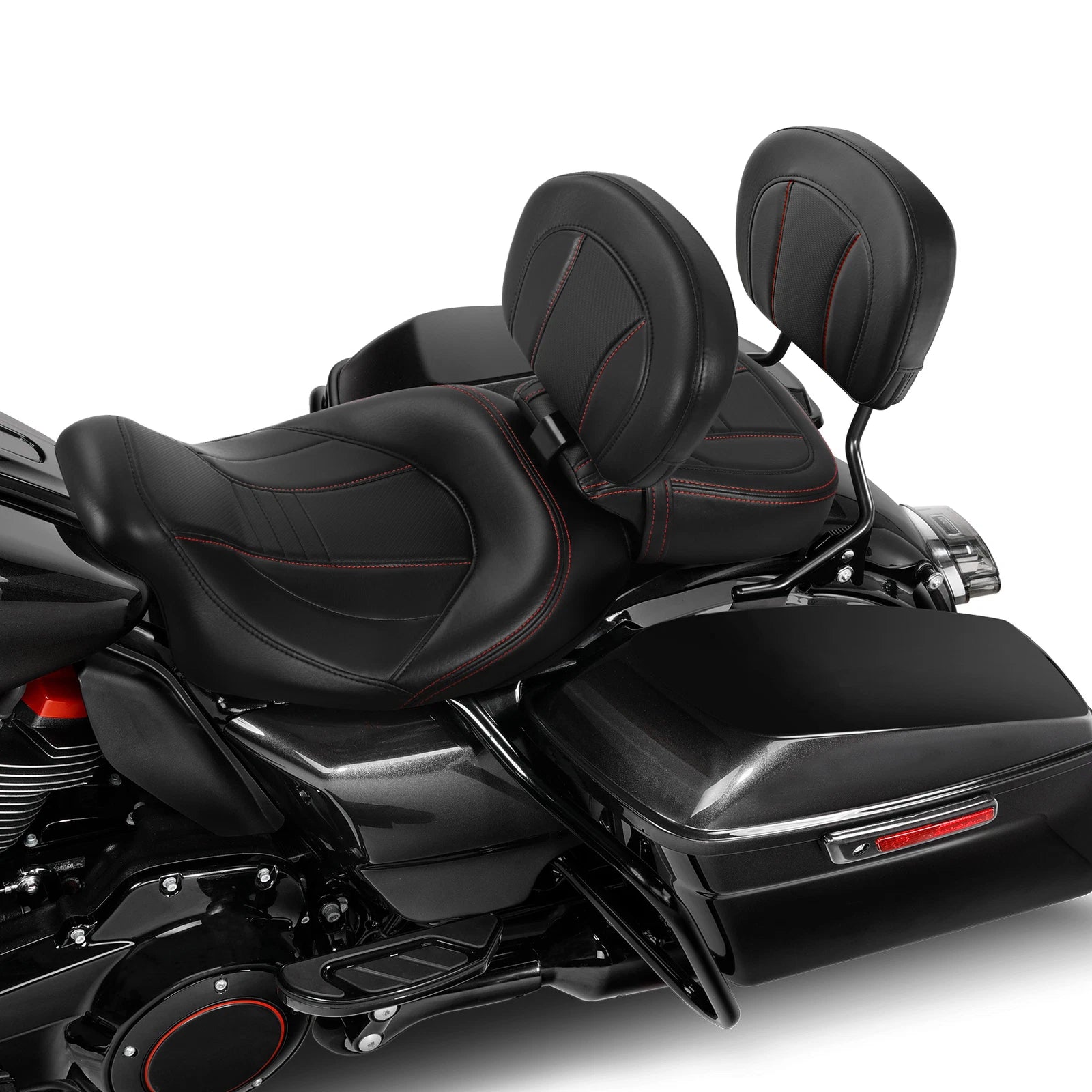 Low-Profile Seat with Backrest for Harley Touring (2009–2023)