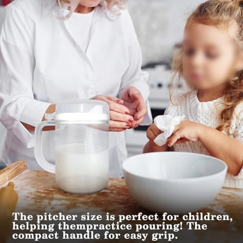 3Pcs Spill-Proof Pitchers with Secure Lids for Kids