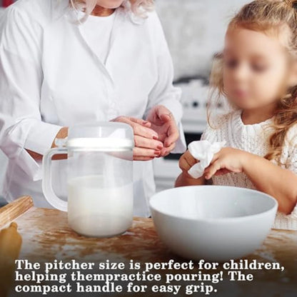3Pcs Spill-Proof Pitchers with Secure Lids for Kids