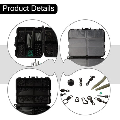 300pcs Carp Fishing Weights Clip Hooks Swivels Terminal Rigs