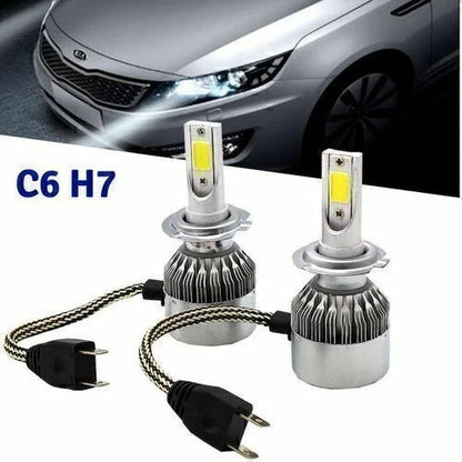 2X H7 7600LM 36W LED Headlight Conversion Kit for Cars (Hi/Lo Beam)