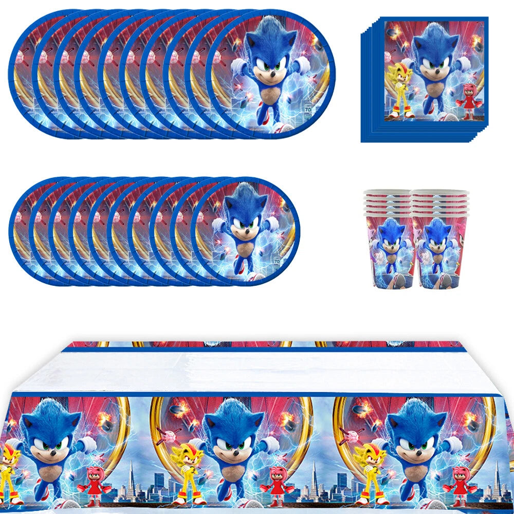 51pcs Sonic Birthday Party Supplies Set