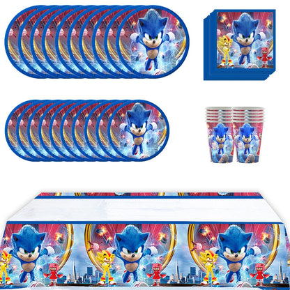 51pcs Sonic Birthday Party Supplies Set