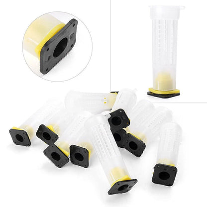 10x Plastic Beekeeping Rearing Cup Kit Queen Bee Cages Beekeeper Equipment Tools