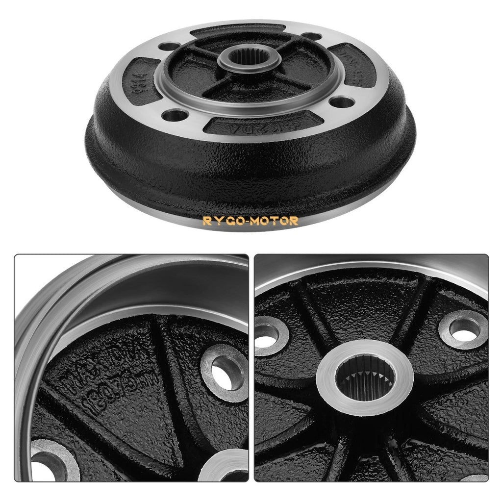 2 Rear Brake Drums with Bearing for Kawasaki Mule (41038-1226)