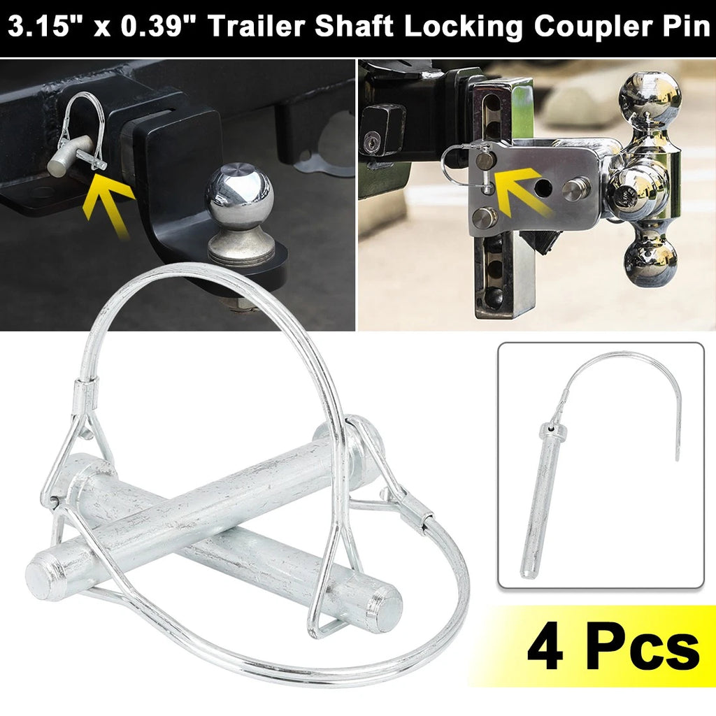 Trailer Coupler Pin 3.15 x 0.39 Inch D Shape Locking for Universal (—)