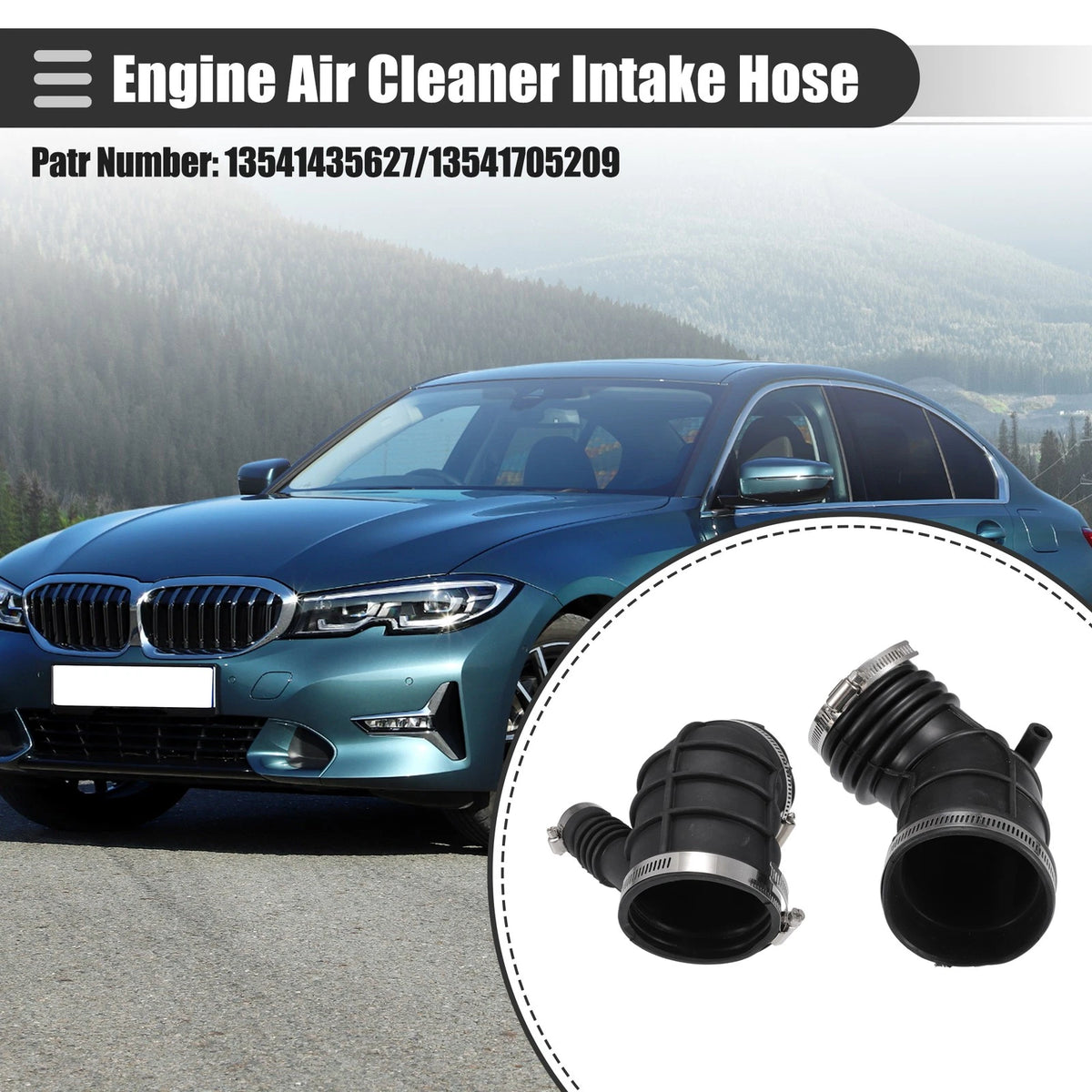 Car Engine Air Intake Hose Replacement Set for BMW 320i (2001–2005)
