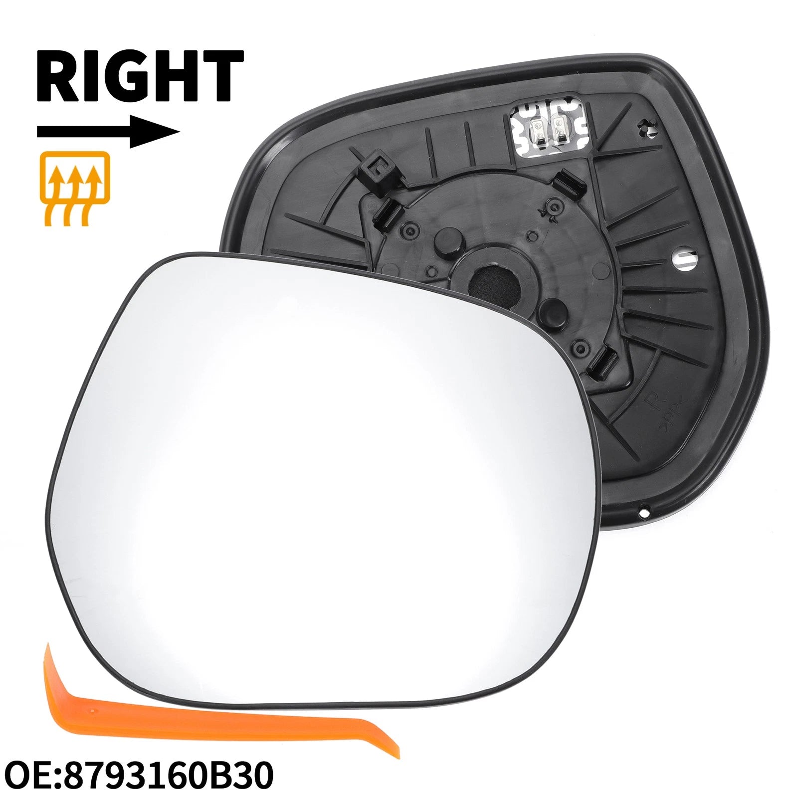 Heated Right Side Mirror Glass Replacement for Lexus LX GX (2010–2020)