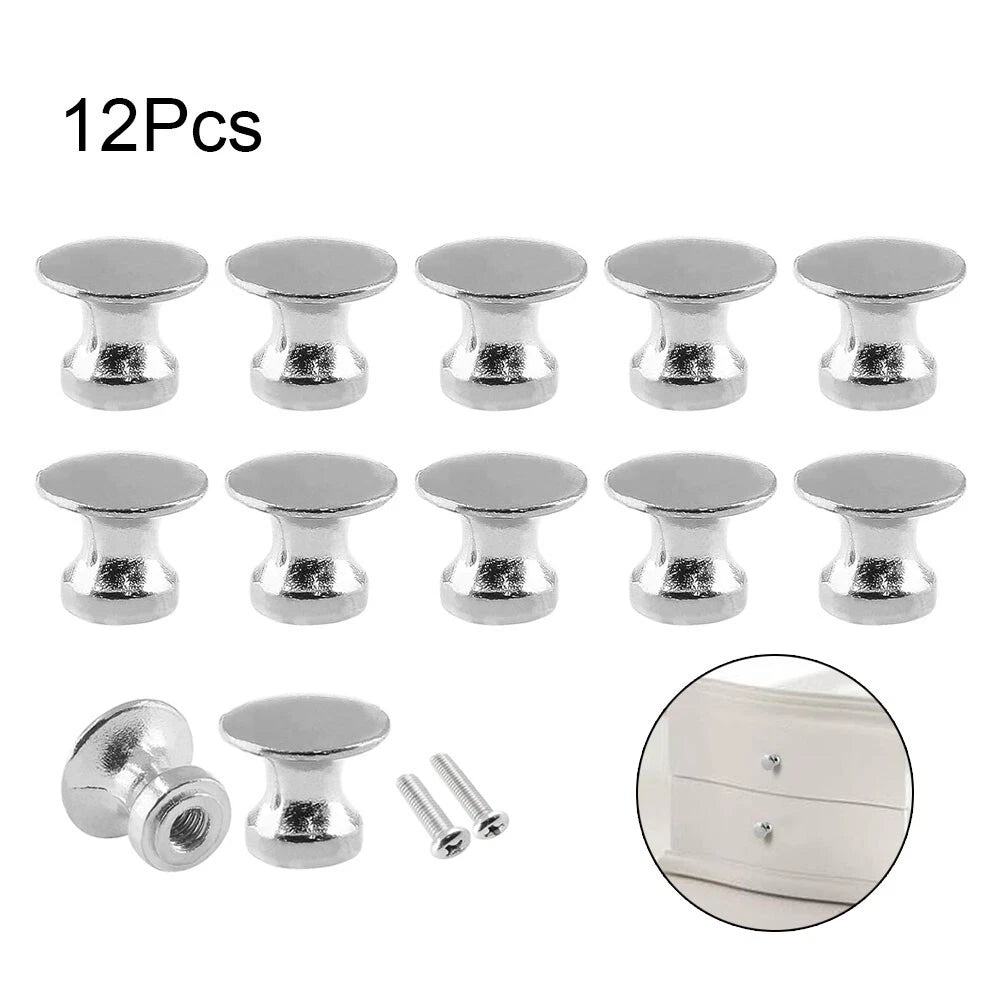 12X Silver Zinc Alloy Drawer Cabinet Pull Handle Knob