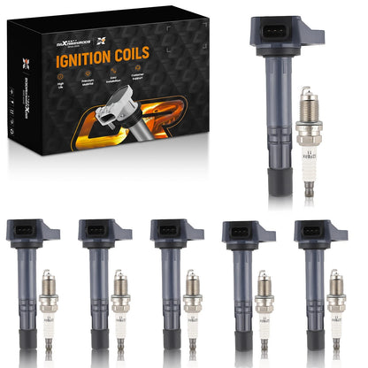 Pack of 6 Ignition Coils + Spark Plugs for Acura MDX (2003–2006) Saturn Vue (2006–2008) 3.5L