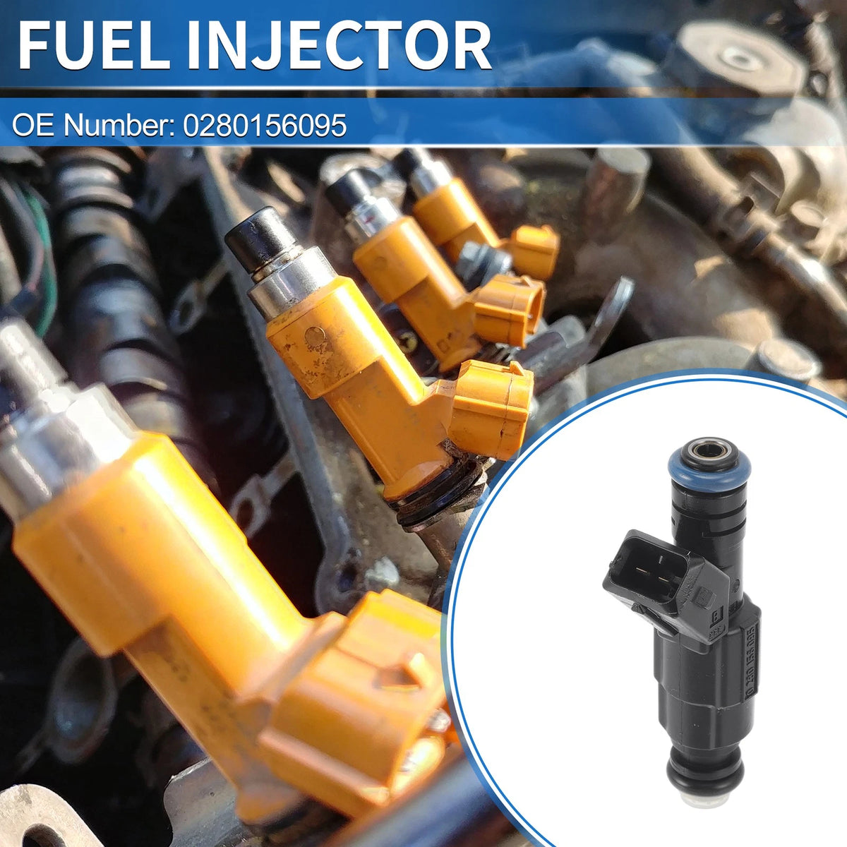 1 Pc Fuel Injector No.0280156095 for Ford Focus 2.0L 2.3L L4 (2002–2004)