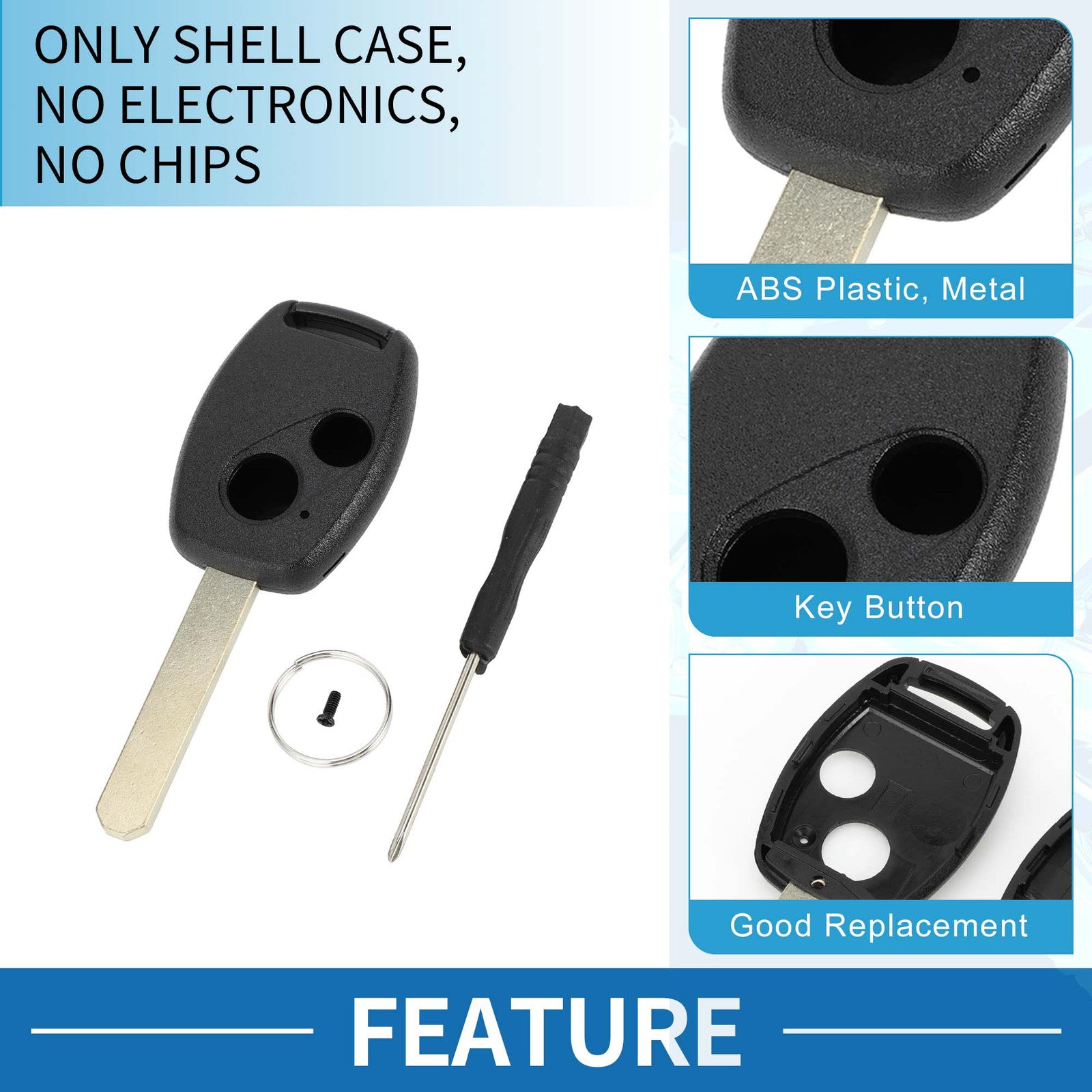 Keyless Entry Remote Fob Shell Case Set for Honda Civic (2006–2013)