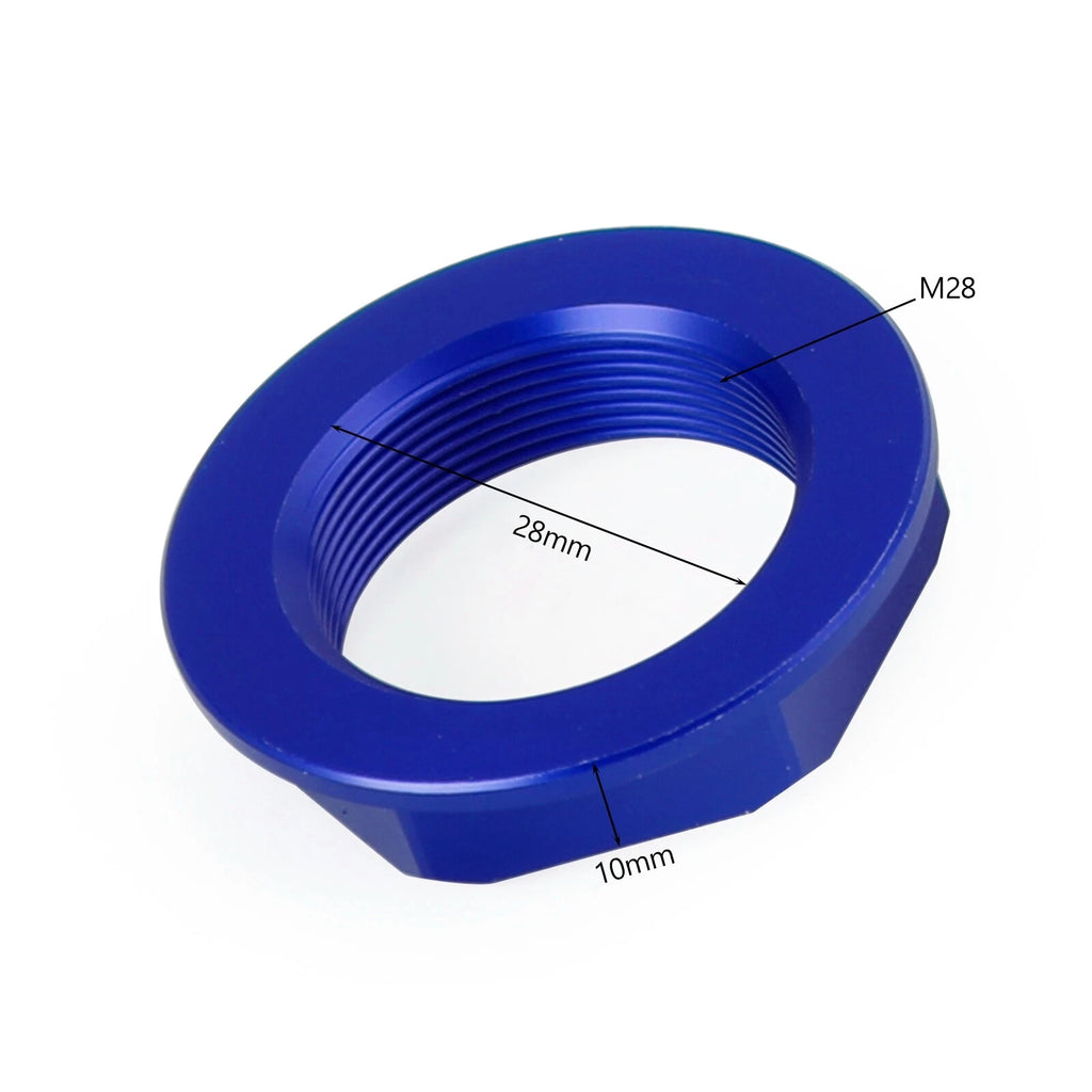 Billet Steering Stem Nut for Suzuki GSXR 600/750, YZF-R1, ZX6R, S1000RR (All Years) - Blue T9