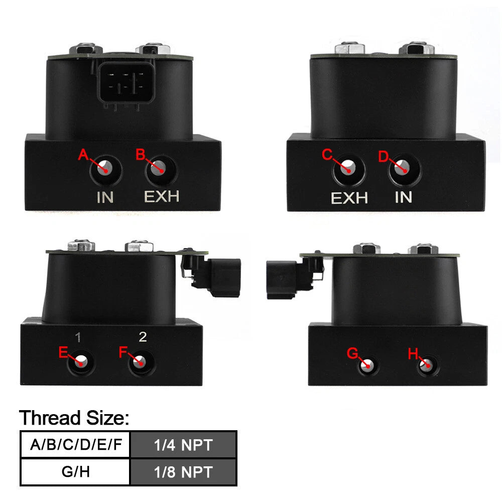 12V Solenoid Valve Air Suspension Manifold Valve w/ Remote Control Kit 0-200PSI