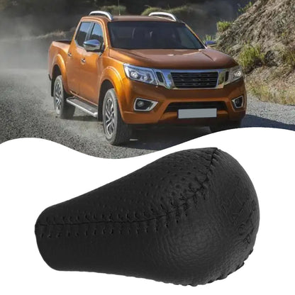 Leather Covered 6 Speed Gear Shift Knob for Nissan Frontier/Navara