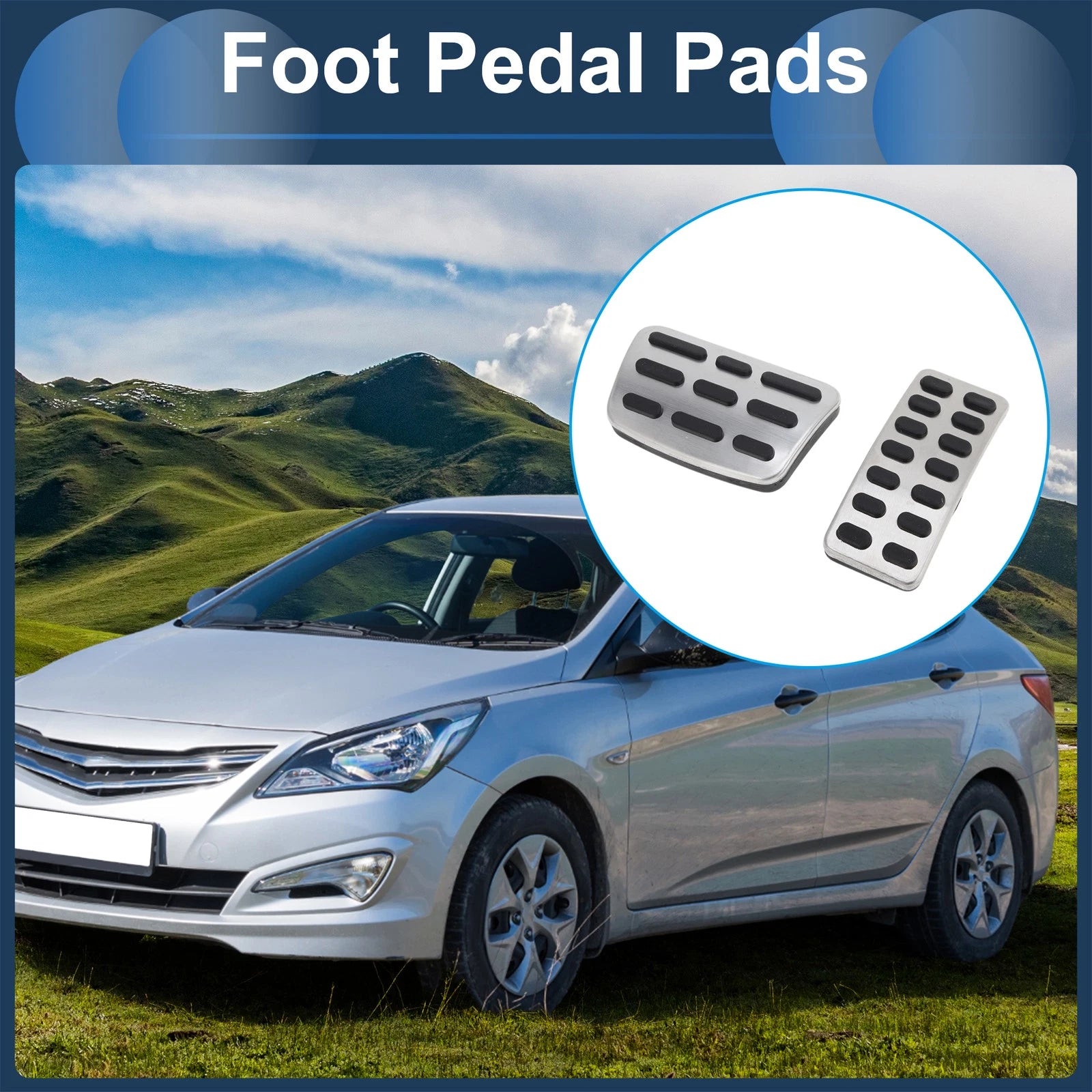 Automatic Footrest Pedals Cover Set for Hyundai Accent (2011–2019)